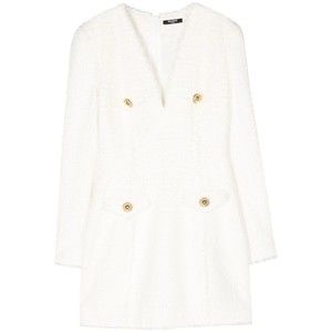 Balmain V-Neck Bouclé Minidress - NWT